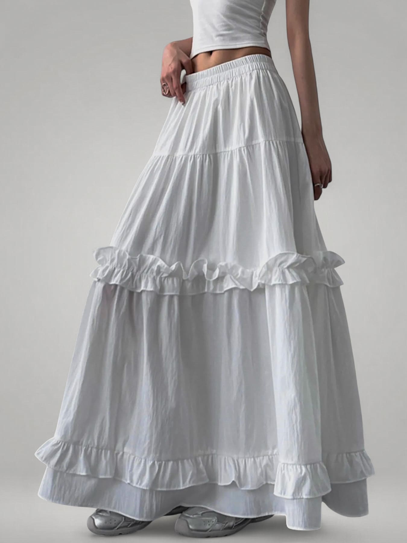 White Pearl Maxi Skirt